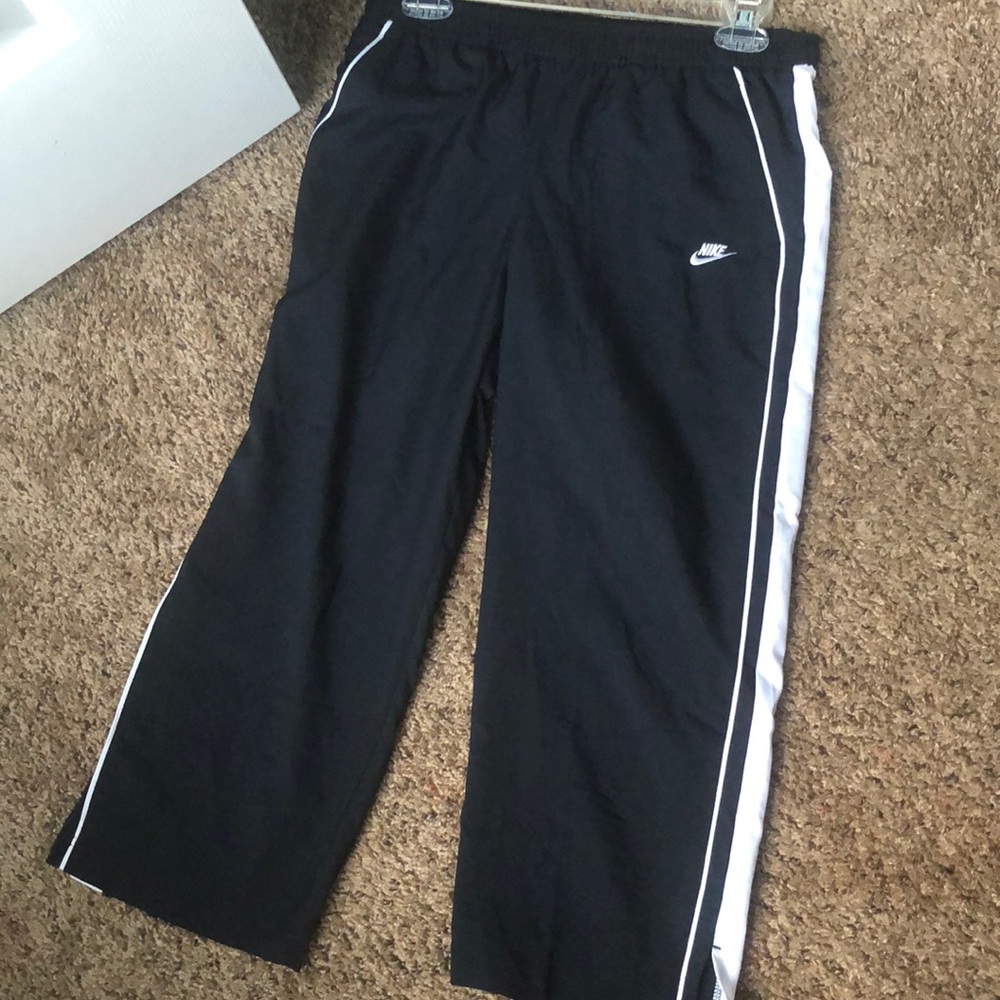 Nike athletic blue and white stripe pants